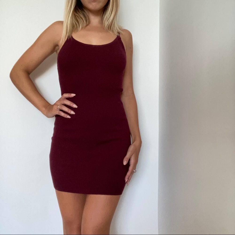 Maroon mini dress